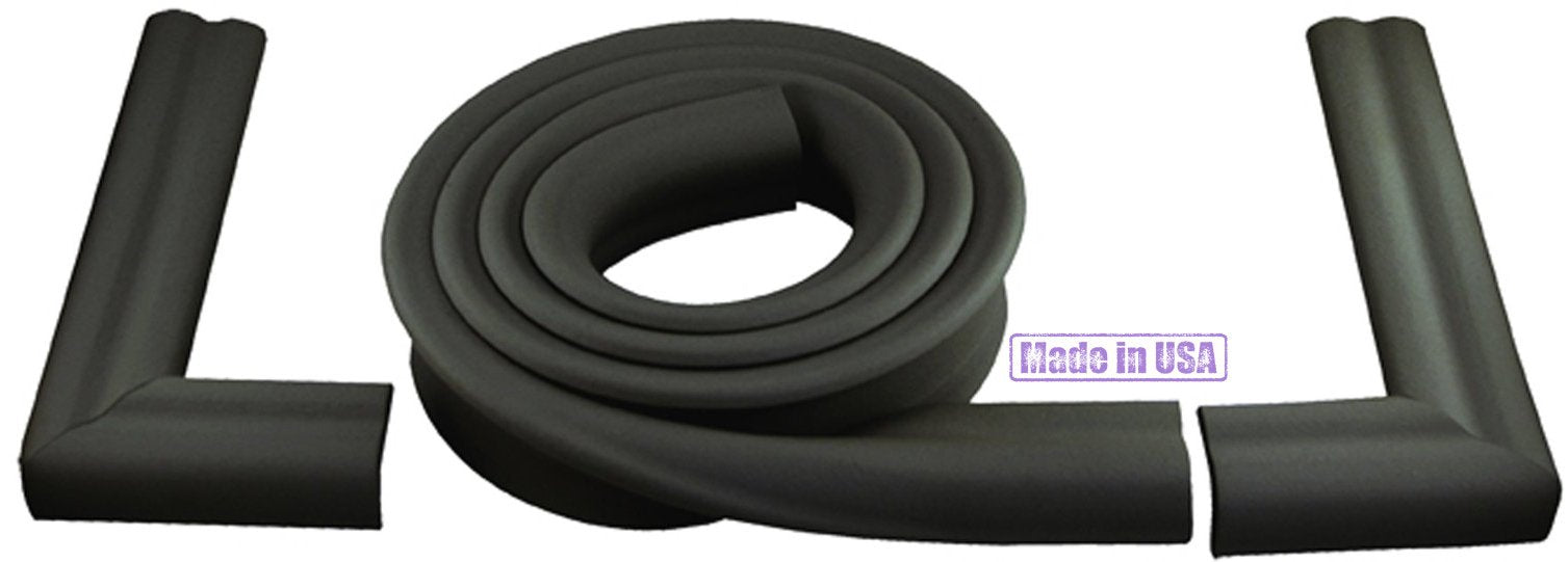 KidKusion Hearth Cushion | Made in USA | Black | 8.33 Ft of Padding | Child Safety, Edge and Corner Guard, Babyproof Fireplace Bumper