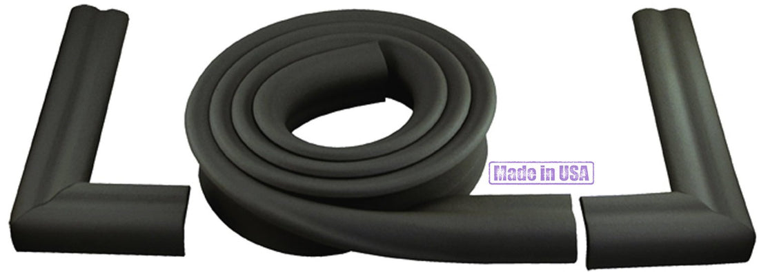 KidKusion Hearth Cushion | Made in USA | Black | 8.33 Ft of Padding | Child Safety, Edge and Corner Guard, Babyproof Fireplace Bumper