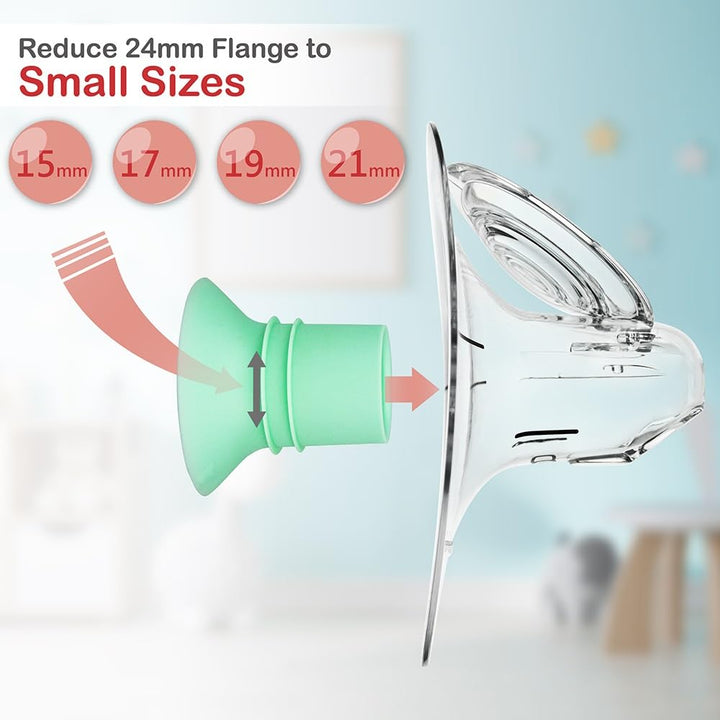 Nenesupply 1st Generation 21mm Flange Insert Compatible with Elvie Flange Pump Parts Elvie Stride Flange Medela Momcozy Spectra Flange Willow Reduce 24mm to 21mm Use as Elvie Inserts Medela Insert