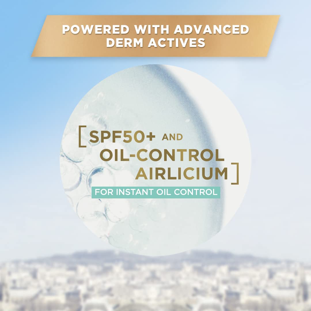 L’Oréal Paris Sunscreen, Lightweight Matte Sunscreen For Oily Skin, UVA & UVB Protection, With SPF 50 PA+++, Matte & Fresh, UV Defender Serum Protector, 50 ml