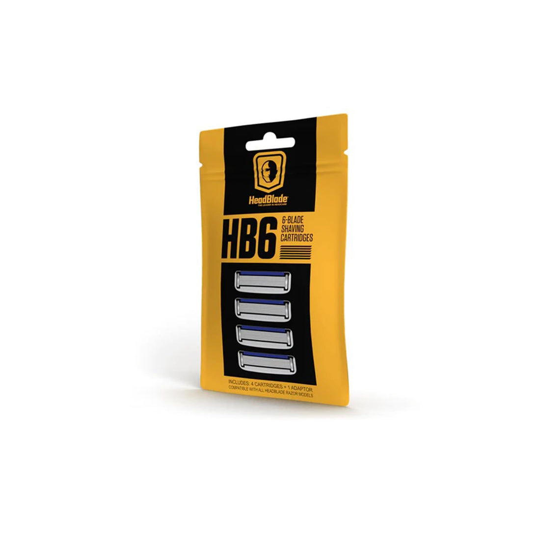 HeadBlade HB6 Refill Blades - 6 Stainless Steel Blades for No Tugging or Pulling, Shave Less, Works for Face, Body, and Scalp