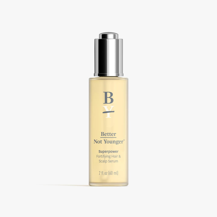 Better Not Younger Fortifying Hair & Scalp Serum - Leave-in Hair Serum for Stronger, Thicker Looking Hair - Cruelty-Free Hair Serum Designed for Women Over 40 - Superpower Hair Density Serum, 2fl.oz.