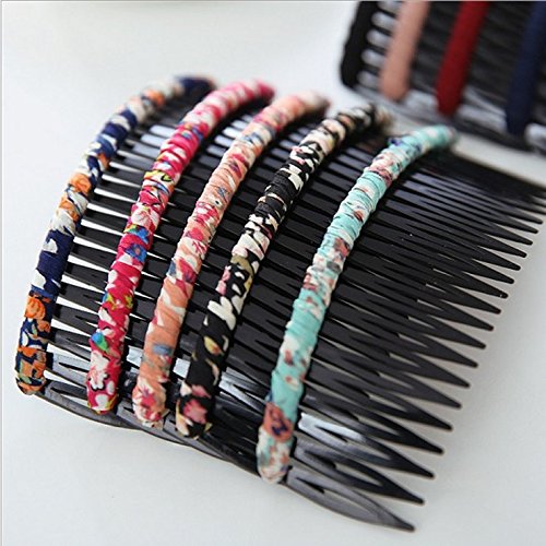 mollensiuer 5Pcs Floral Pattern Hair Side Combs Pin Clip Headdress with Teeth for Lady Women Girls