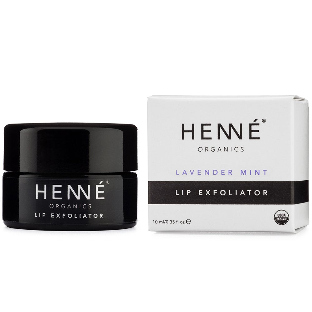 Henn Organics Luxury Lip Exfoliator Scrub - All Natural USDA Certified Organic Cruelty-Free - Lush Sugar Polish Anti-Aging Lip Repair Treatment - LAVENDER MINT