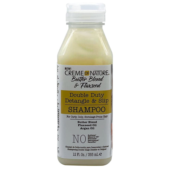 Creme of Nature Butter Blend & Flaxseed– Shampoo, Conditioner– for Curly, Coily, Shrinkage - Prone Hair – Styling Bundle Collection Set 2 PCS