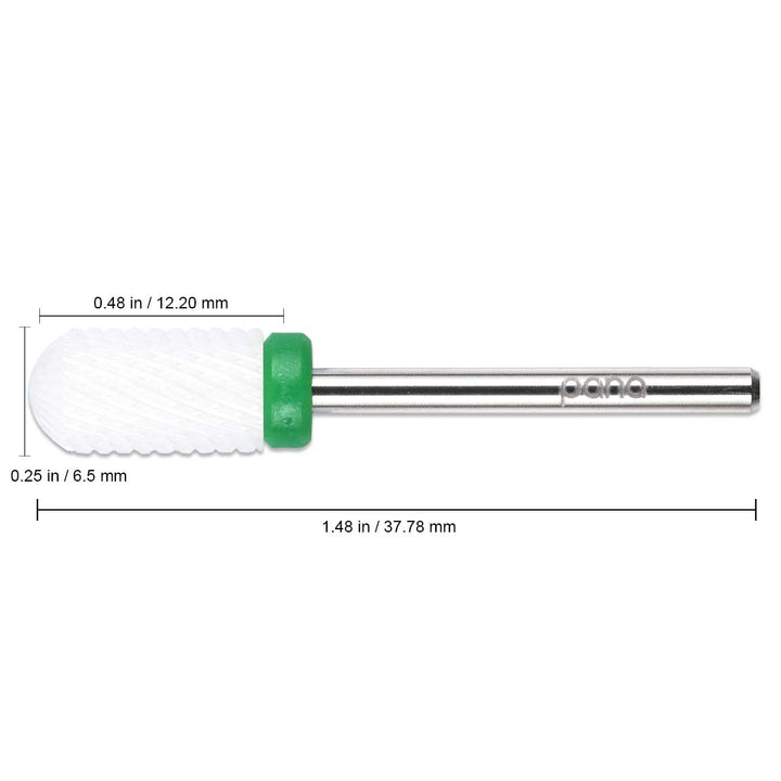 Beauticom Professional USA Ceramic White ROUND Top LARGE Barrel Bit Nail Drill (Grit: COARSE) 3/32 Shank Size