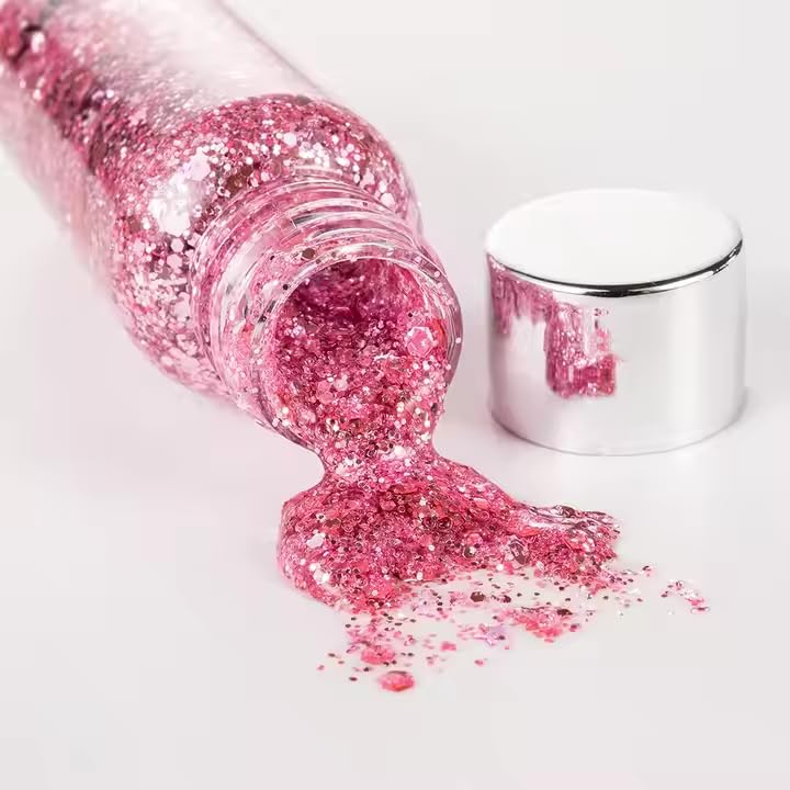 3 Color Glitter Mascara Contour Face Makeup,Body Glitter,Bright,Long-Lasting,Shimmer, for Face and Body Gel Pearlescent Festival Makeup (C, 4.6 Ounce (Pack of 3))