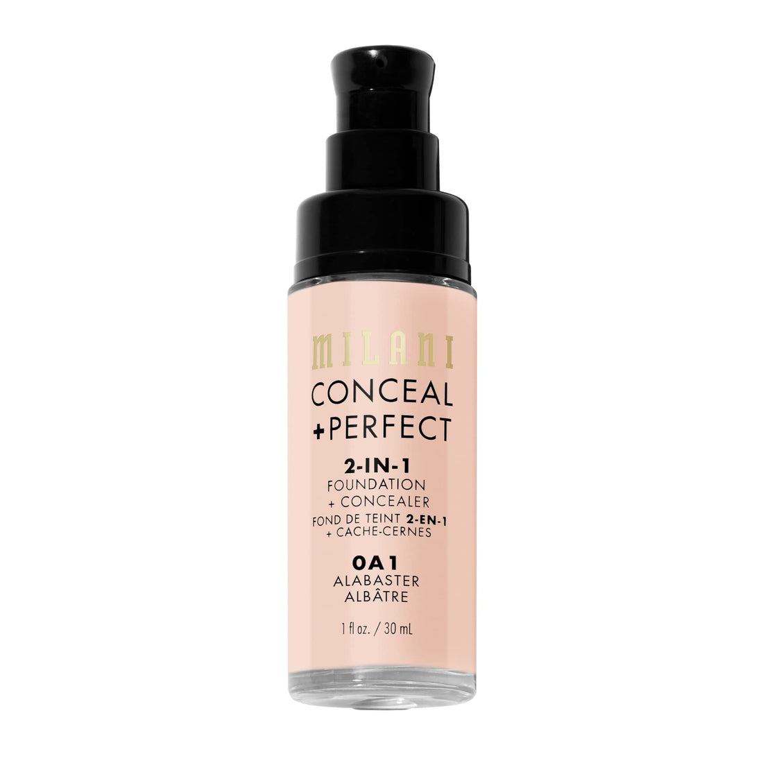 Milani Conceal + Perfect 2-in-1 Foundation + Concealer - Alabaster (1 Fl. Oz.) Cruelty-Free Liquid Foundation - Cover Under-Eye Circles, Blemishes & Skin Discoloration for a Flawless Complexion