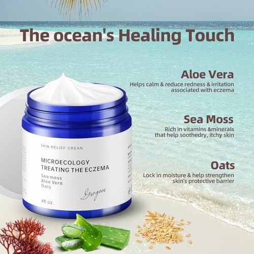 NEORIVER Eczema Relief Cream,Moisturizing Eczema Cream,Full Body Lotion with Colloidal Oatmeal (Skin Protector),Sea Moss and Aloe Vera 4 Oz