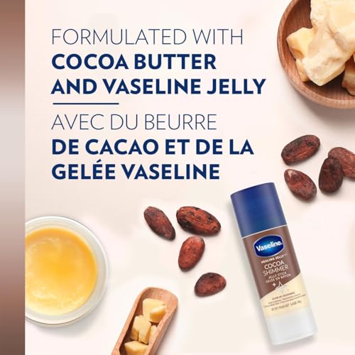 Vaseline Cocoa Shimmer Jelly Stick 3-Pack – Non-Greasy Moisturizer for Glowing Skin, Face & Body Lotion, Travel-Size, 1.4 Oz Ea