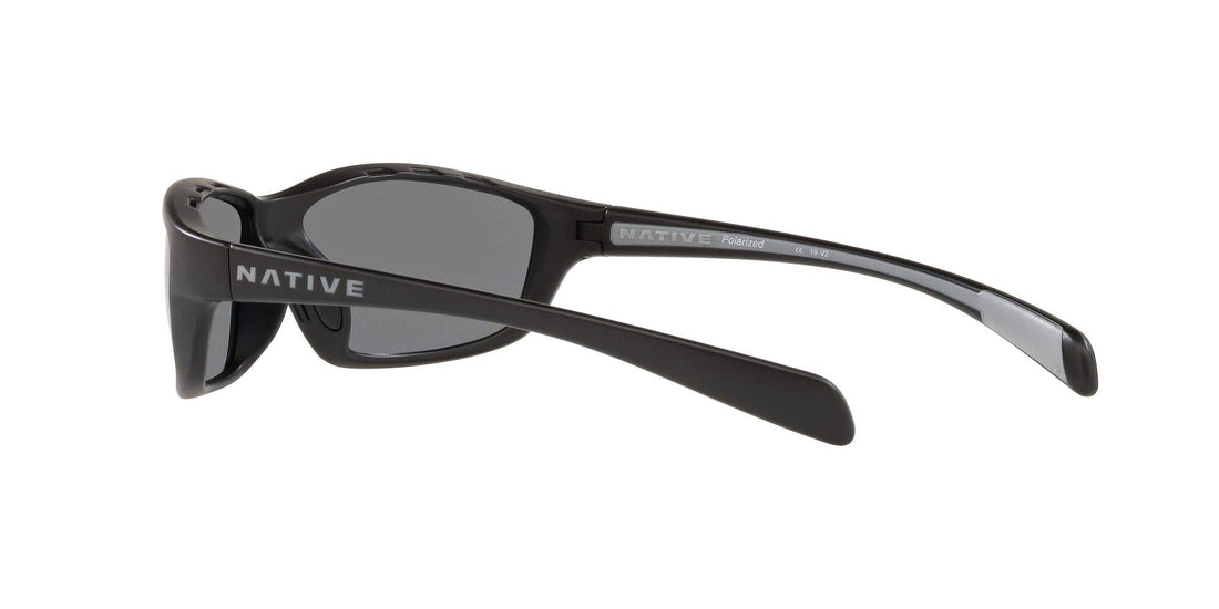 Native Eyewear Kodiak Polarized Rectangular Sunglasses, Matte Black/Gray, 60 mm