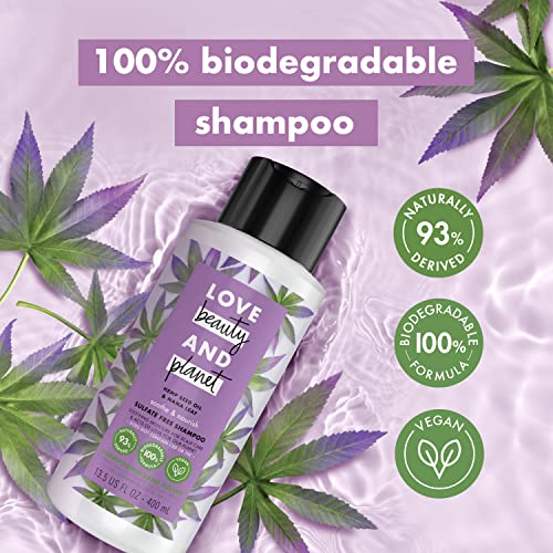Love Beauty and Planet 100% Biodegradable Shampoo Soothe & Nourish Dry Scalp Hemp Seed Oil & Nana Leaf Sulfate-free, Silicone-free, Cruelty-free, Vegan Shampoo 13.5 oz