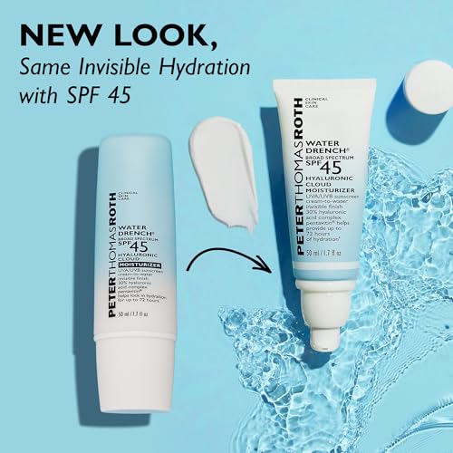 Peter Thomas Roth | Water Drench® Broad Spectrum SPF 45 Hyaluronic Cloud Moisturizer | SPF Moisturizer For Face, Lightweight Sunscreen For Face