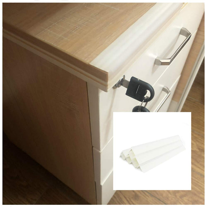 Corner Protector, Safety Baby Proofing Corner Cushion Edge Strip Protective Bumpers Silicone Guard Table Furniture Protectors with Double Side 3M Tape (Semitransparent Wide Edge Protector)