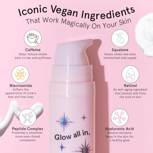 grace & stella Under Eye Cream Anti Aging - Brigthening Cream with Retinol & Caffeine - Reduce Dark Circles, Wrinkles, Puffiness - with Niacinamide, Peptides - Vegan Skincare - Free(0.5 fl.oz / 15ml)