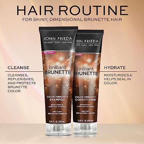 John Frieda Brilliant Brunette Multi-Tone Revealing Color Protecting Duo Set Shampoo and Conditioner, 8.45 Ounce, 1 Each