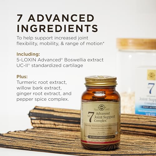 Solgar No. 7 - Joint Support and Comfort - 90 Vegetarian Capsules - Increased Mobility & Flexibility - Gluten-Free, Dairy-Free, Non-GMO - 90 Servings