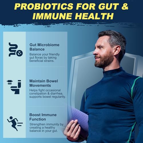 Probiotics for Men Digestive Health, 120 Billion CFUs Mens Probiotic with Digestive Enzymes & Prebiotics & Saw Palmetto & Cranberry for Gut, Prostate & Urinary Tract Health, Shelf Stable, 90 Capsules
