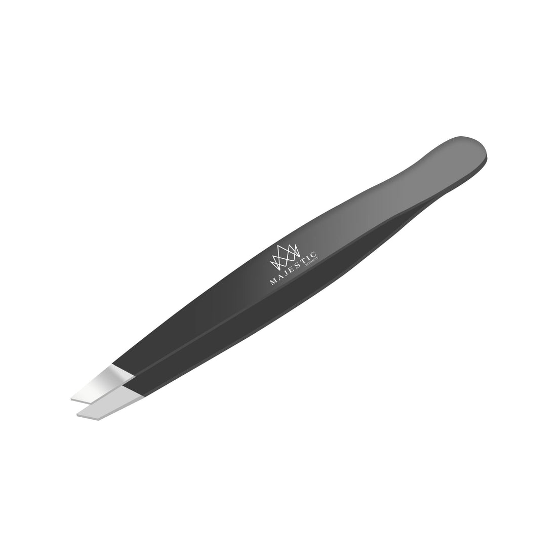 Black : Slant Tweezers - Majestic Bombay - Stainless Steel High Performance Eye Brows Slant Tweezer - Expert Precision Best for Plucking hair -Steel Ends Meet Perfectly- Life Time Guarantee !! (black)