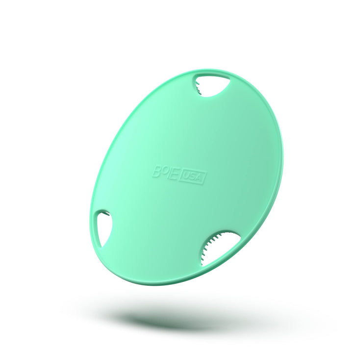 Boie USA Flat Body Scrubber - Soft Silicone-Like Exfoliating Shower Scrubber & Body Cleansing Brush - Stick-to-Wall Loofah Replacement - Antimicrobial Body Exfoliator for All Skin Types - Mint