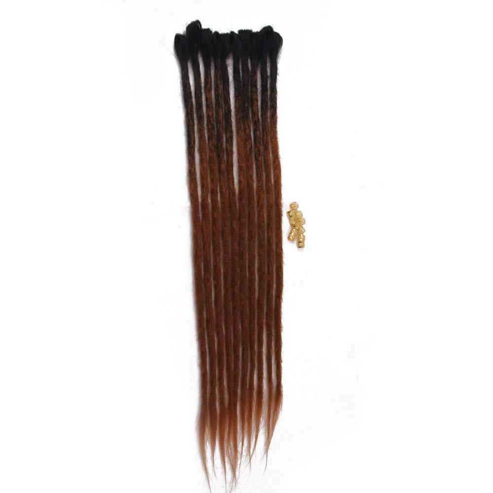 22 Inch, 2-6# : Dsoar 22 Inch Ombre Dreadlocks Synthetic Handmade Dreadlocks Hair Extensions Twist Ombre Braiding Hair Crochet Reggae Dreadlock 10 Strands/Pack Black And Deep Brow