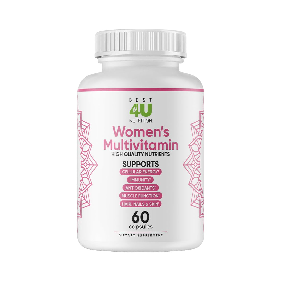 BEST 4U NUTRITION Multi for Her, 60 Capsules, Multivitamin & Multi-Mineral Supplement for Women, Helps Support her Immune System, Muscle Function & Hair, Nails & Skin