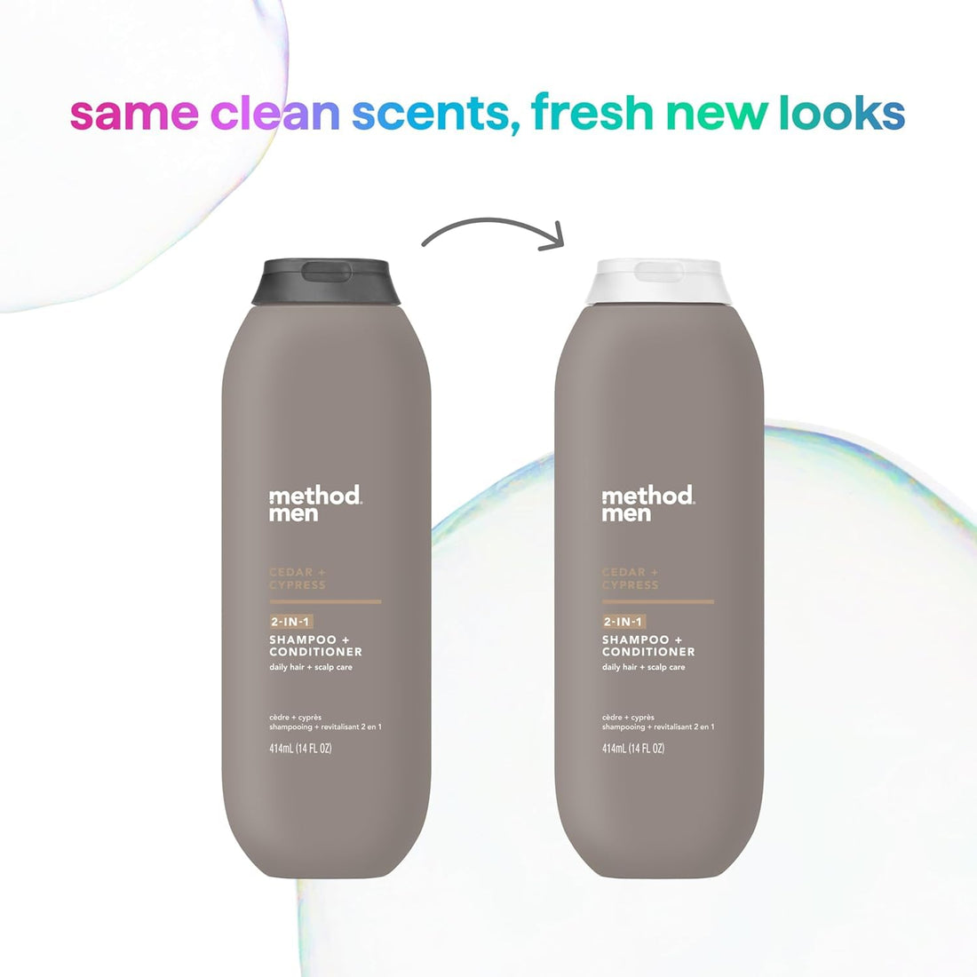 Method Men 2-in-1 Shampoo + Conditioner, Cedar + Cypress, 14 Ounces (Pack of 3)