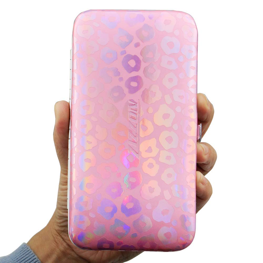 Zizion Nail Clippers Kit Manicure Pedicure Set With Holographic Case(Pink)