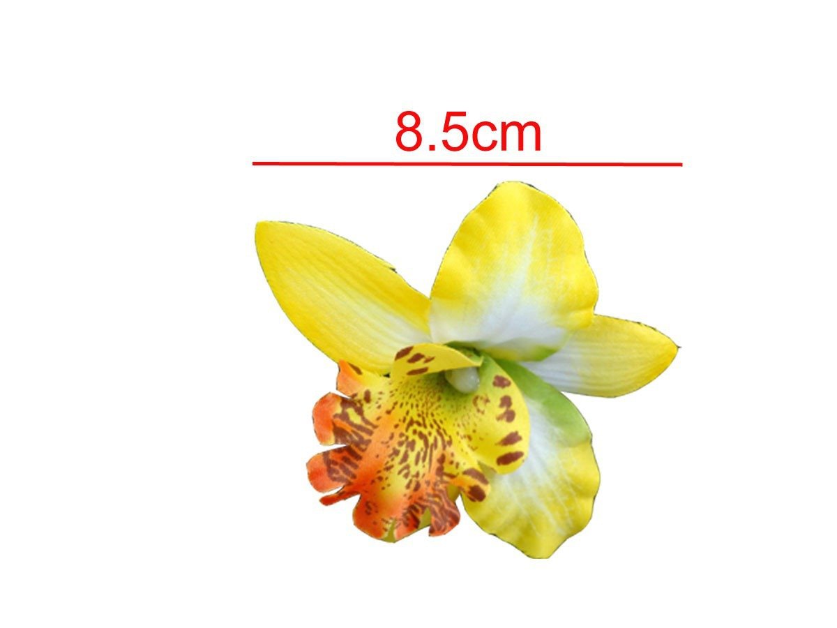 10 Pieces Women Chiffon Flowers Hair Clips Butterfly Orchid Alligator Clips for Bridal Wedding Accessory Beach Party Wedding Event Decor