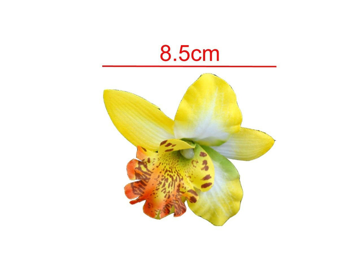 10 Pieces Women Chiffon Flowers Hair Clips Butterfly Orchid Alligator Clips for Bridal Wedding Accessory Beach Party Wedding Event Decor