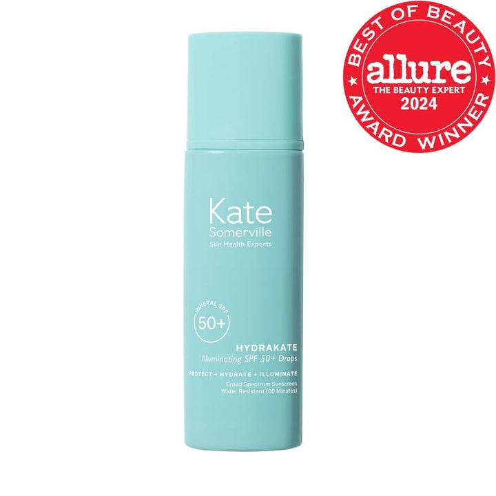 Kate Somerville HydraKate Illuminating Sunscreen Drops for face with 50+ SPF, Zinc Oxide and Mineral Tinted, Moisturizing and Anti-Aging, 1.7 Fl. Oz