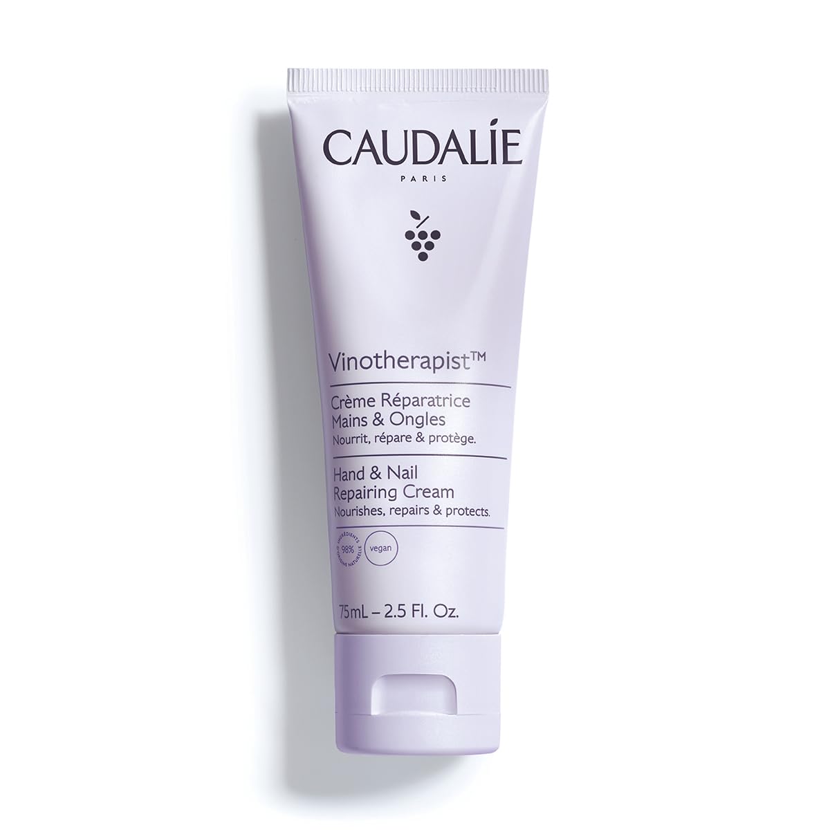 Caudalie Vinotherapist Hand and Nail Cream with Shea Butter and Grapeseed Oil, Vegan and Dermatologically Tested, 75 mL