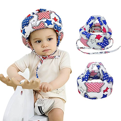 FLYPARTY Adjustable Infant Baby Toddler Protective Hat Helmet Safety Cap (Blue Star)