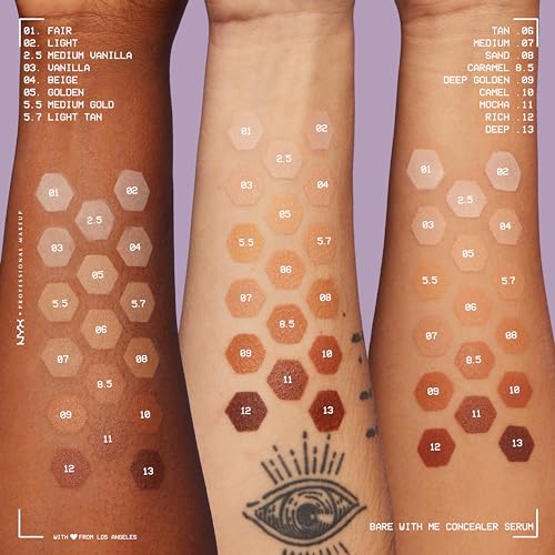 NYX PROFESSIONAL MAKEUP Bare With Me Concealer Serum, Concealer Makeup For Up To 24Hr Hydration - Beige