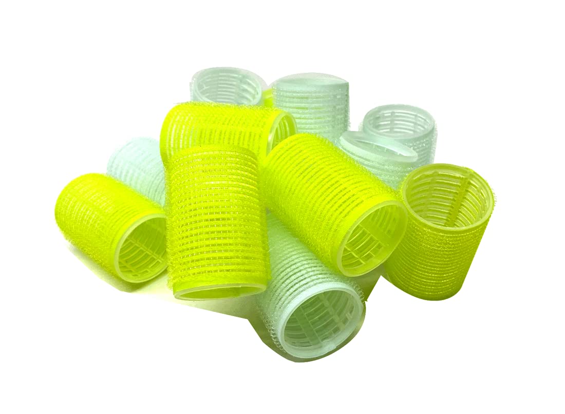 Set of 12 - 40mm (1-1/2') Self Grip Hair Rollers Pro Salon Hairdressing Curlers Large For Long Hair