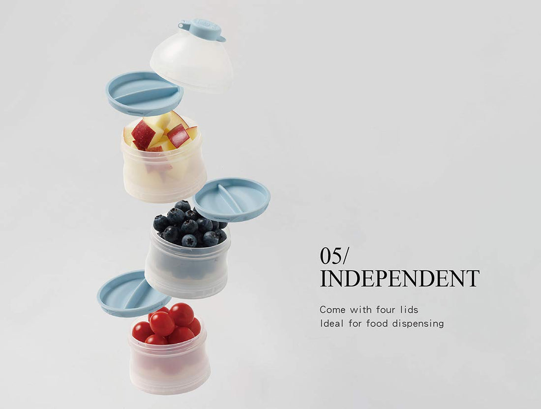 Simba Twist-Lock Stackable Milk Powder Formula Dispenser and Snack Storage Containers, Blue (BPA Free)