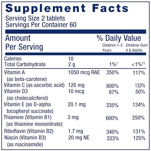 Life Extension Children's Formula Mix™, multivitamin for Kids, 18 Essential Vitamins and Minerals, Berry Flavored with no Added Sucrose, Gluten-Free, Non-GMO, 120 chewable Tablets