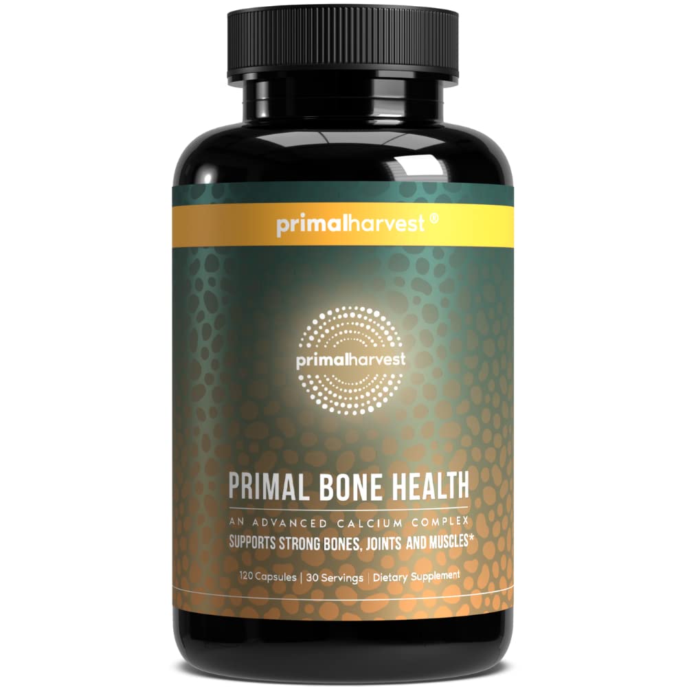 Primal Harvest Calcium Carbonate Bone Health Complex for Men and Women with Calcium, Magnesium, Zinc, Manganese, Potassium, and L-Carnitine