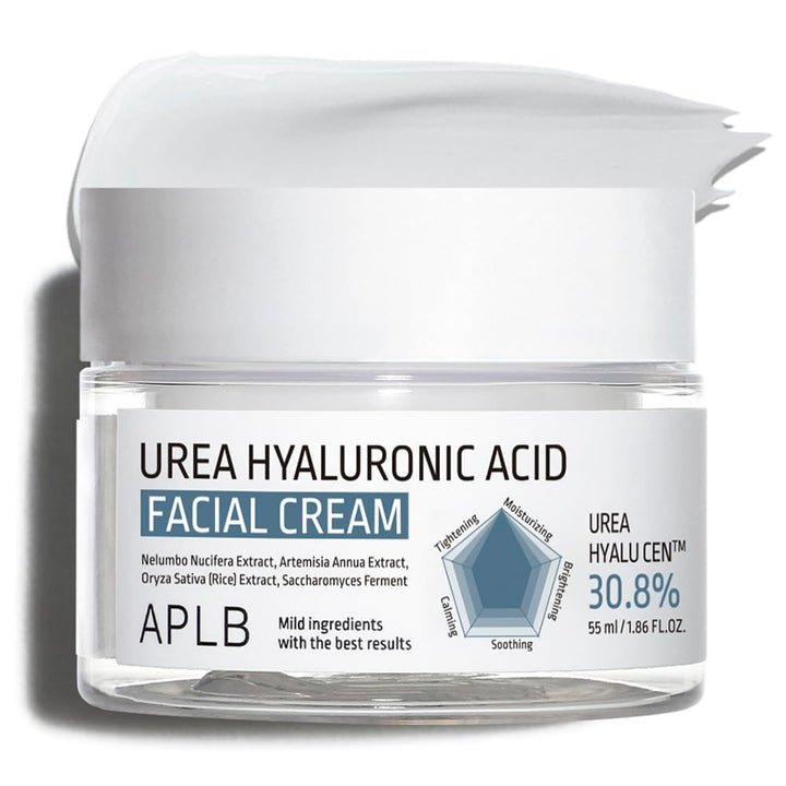 APLB Urea Hyaluronic Acid Facial Cream | UREA HYALU CEN™ 30.8% 1.86 FL.OZ/Korean Skincare, Deep hydration & Soothing, Dry skin, Wrinkle care, Revitalize for gentle and improve skin texture