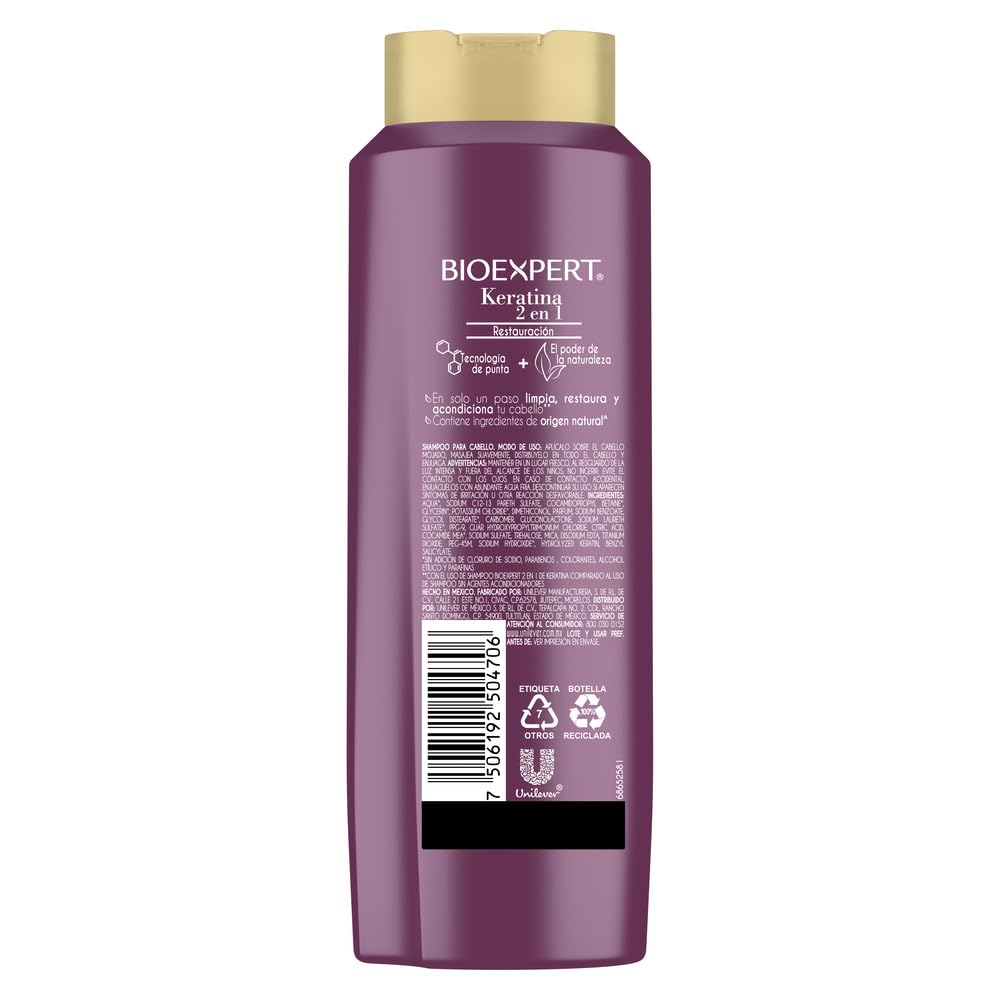 Bioexpert 2 in 1 Shampoo and Conditioner - Keratina 650ml