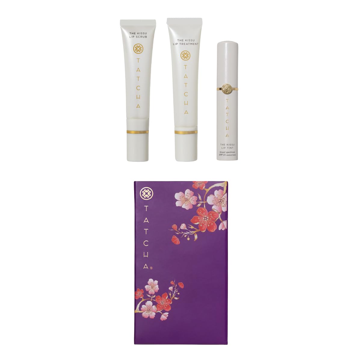 TATCHA The Lip Ritual Set | The Kissu Lip Scrub, Treatment, & Lip Tint - Smooth, Hydrate, and Protect Lips | $102 Value