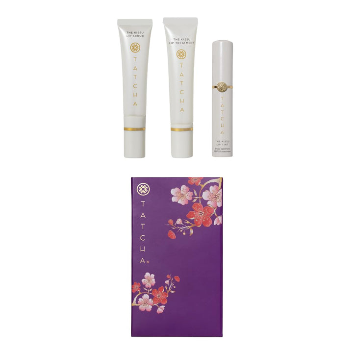 TATCHA The Lip Ritual Set | The Kissu Lip Scrub, Treatment, & Lip Tint - Smooth, Hydrate, and Protect Lips | $102 Value