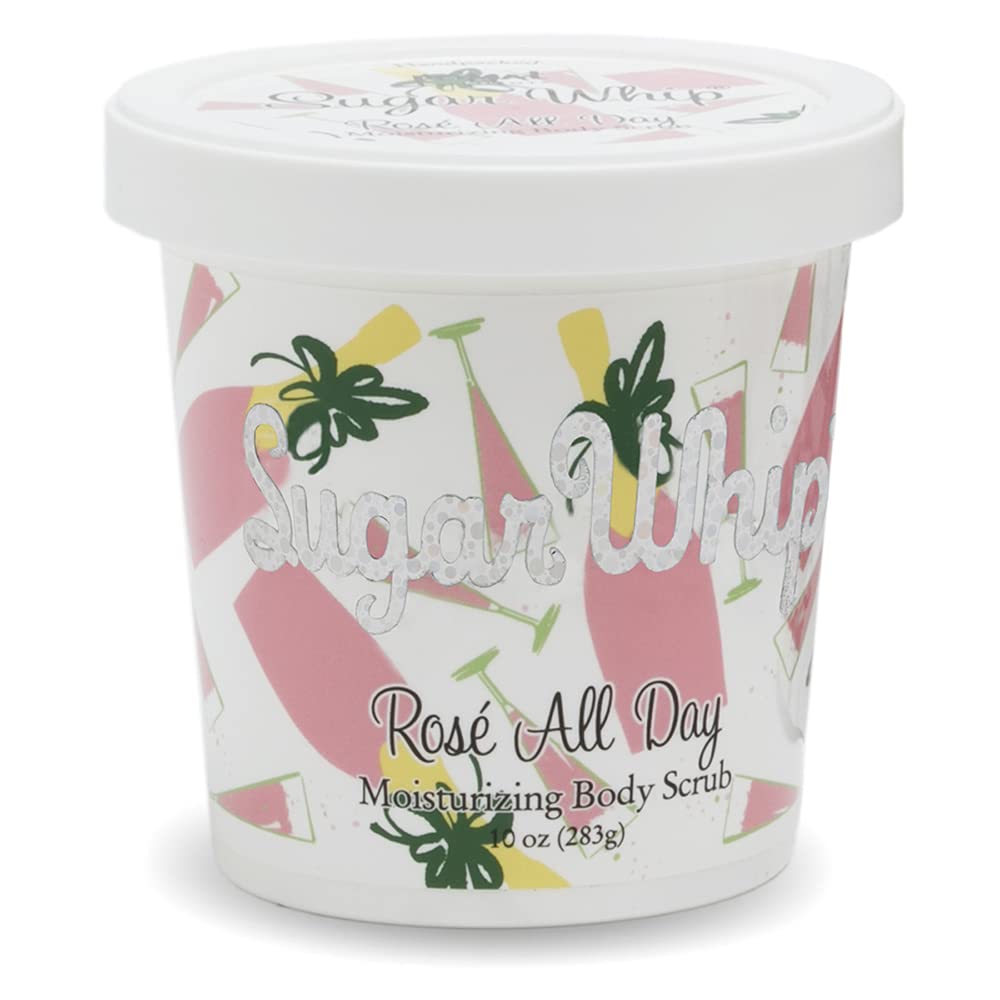 Primal Elements Sugar Scrub, Exfoliating Sugar Whip, Body Cleanser & Moisturizer, Rose All Day, 10 oz Package