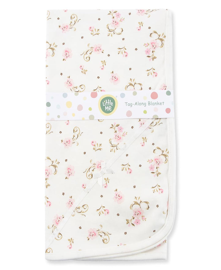 Little Me baby girls nursery swaddling blankets, Vintage Rose, One Size US