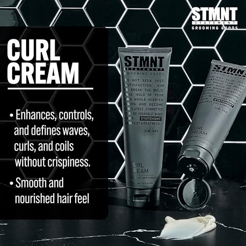 STMNT Grooming Goods Curl Cream, 5.07 oz | Enhances Curls | Texture Without Crispiness