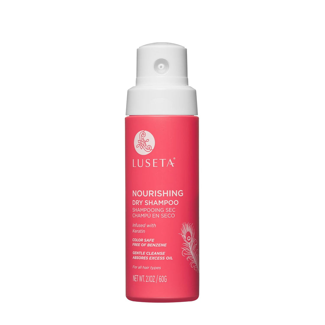 Luseta Nourishing Dry Shampoo Powder with Keratin for Damaged Hair, Travel Size Dry Shampoo Spray for Oily Hair, Strong Oil Control Boost Root with Non-Benzene Hair Care Spray for Women and Men 2.1oz