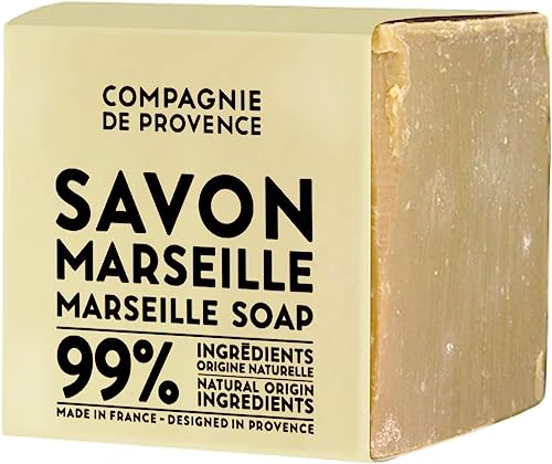 Compagnie de Provence Savon Marseille Palm Soap Cube - 400 grams - Made in France