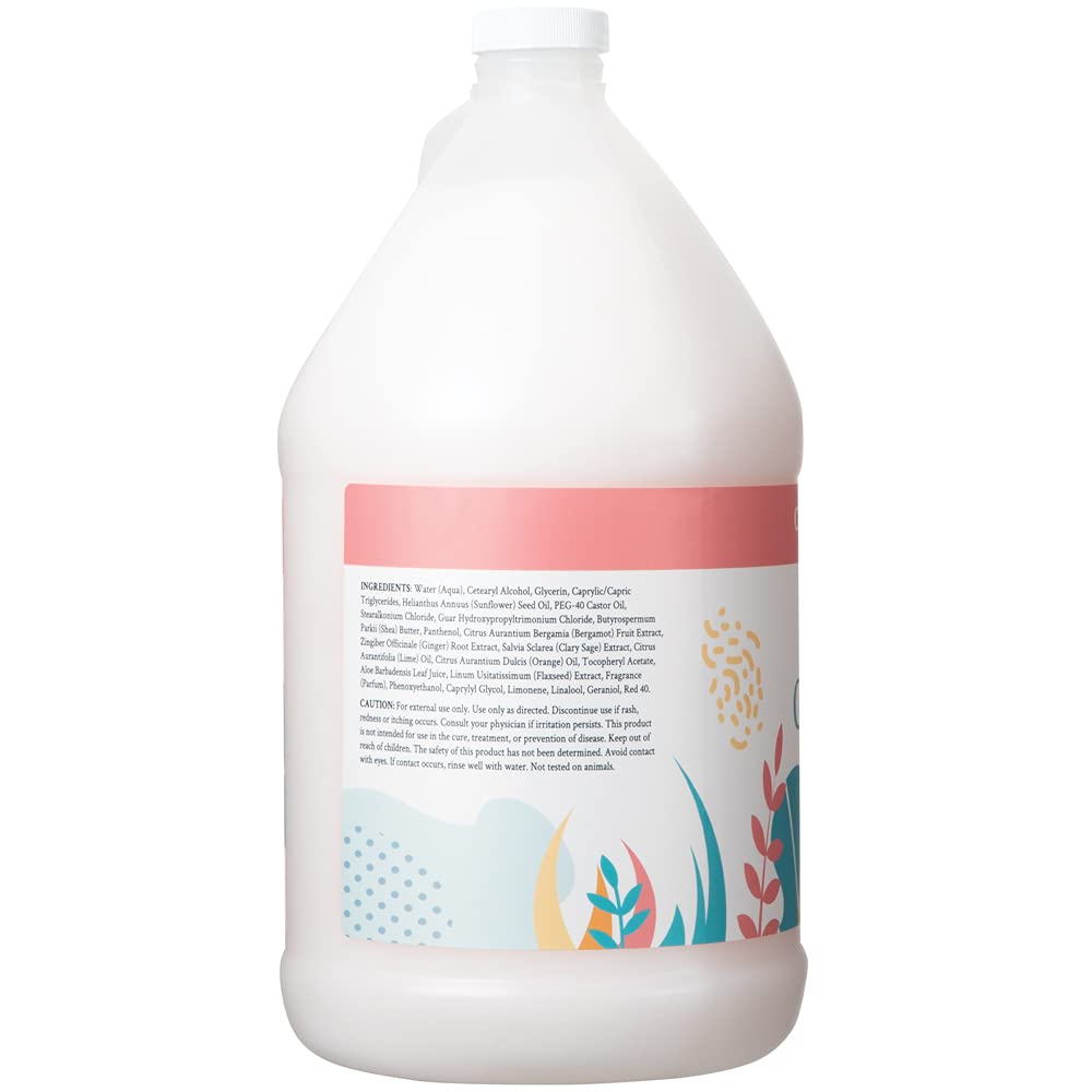 Ginger Lily Farms Botanicals Moisturizing Conditioner for Dry Hair, Champagne Mimosa, 100% Vegan & Cruelty-Free, Citrus Blend Scent, 1 Gallon (128 fl oz) Refill