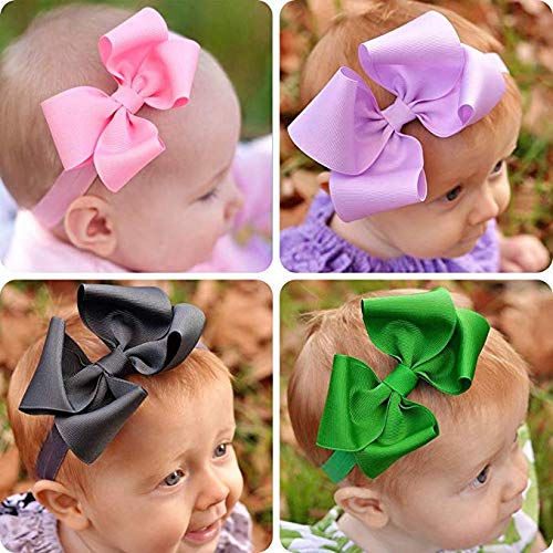 CÉLLOT Baby Girls Headbands Grosgrain Ribbon 4.5 Hair Bows Headband Big Bow Hair Bands for Toddler Pack of 30