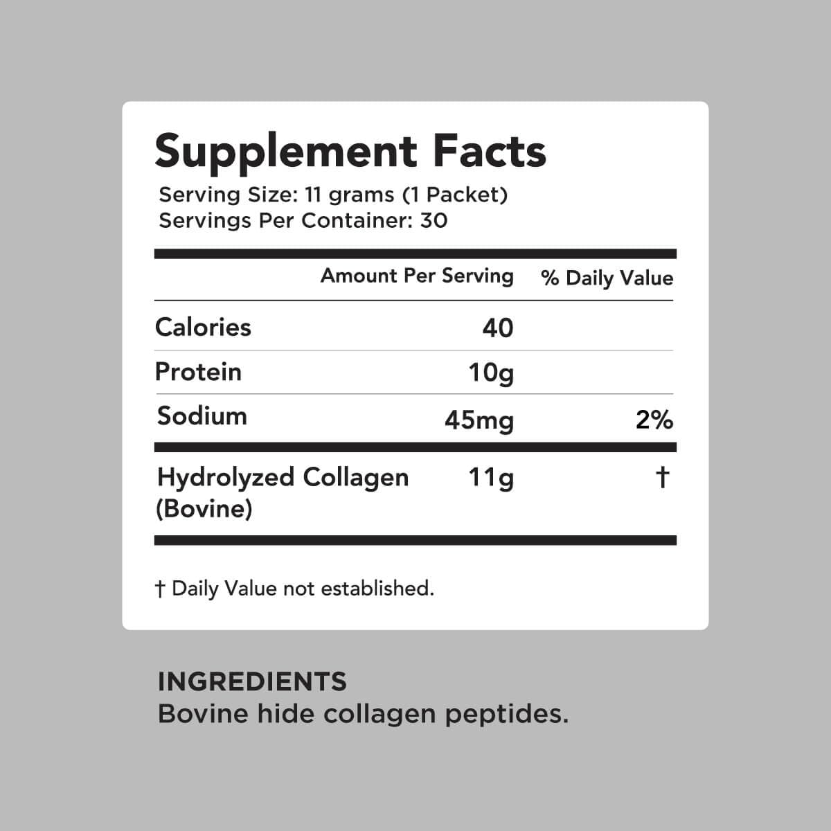 AMANDEAN Collagen Peptides Powder Packets | 30 Individual Stick Packs | Grass-Fed Hydrolyzed Collagen Protein | Unflavored, Easy to Mix | Travel Friendly | Promotes Healthy Gut, Skin, Hair, Nails.